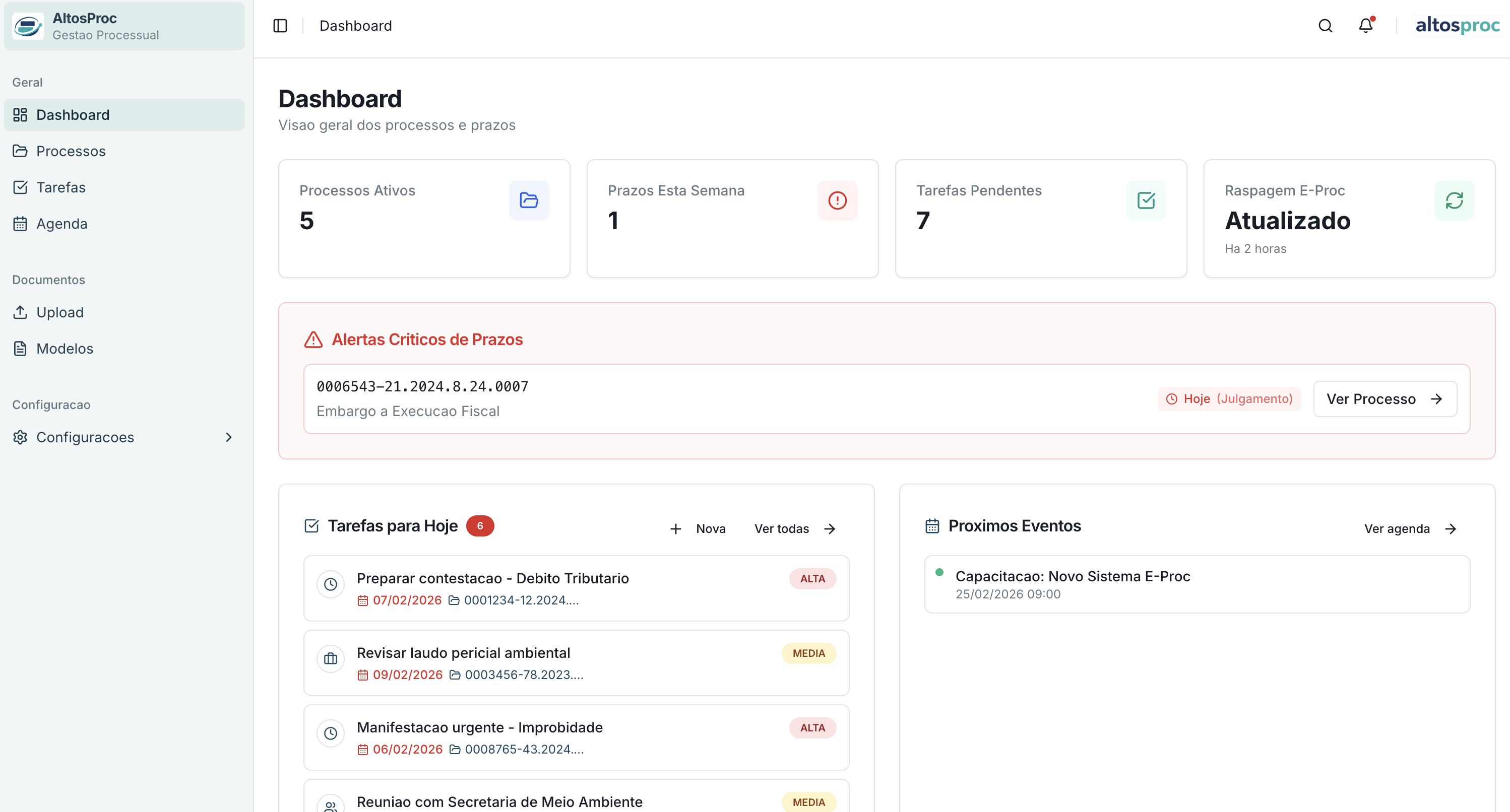 Screenshot do projeto Procuradoria de Municípios